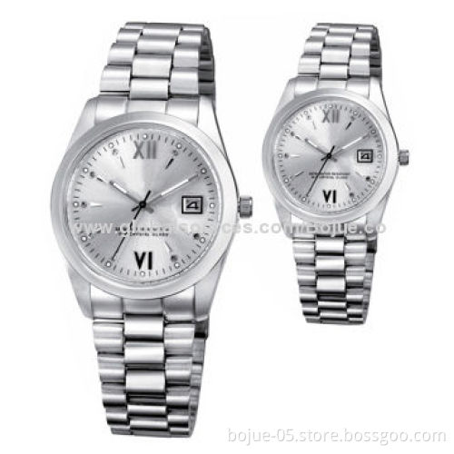 Stainless Steel Gift Watches with Calendar and Box